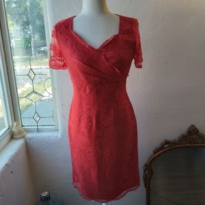 Tahari Larry Lavine Lace Cocktail Dress